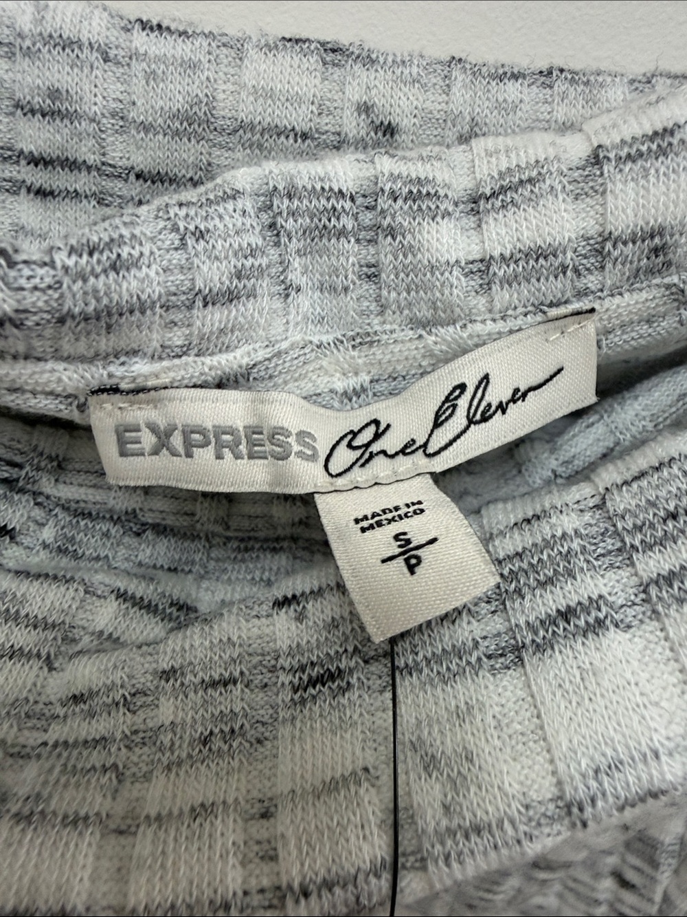 Express Off-the-Shoulder Ribbed Knit Top in Heather Gray - Picture 3 of 3